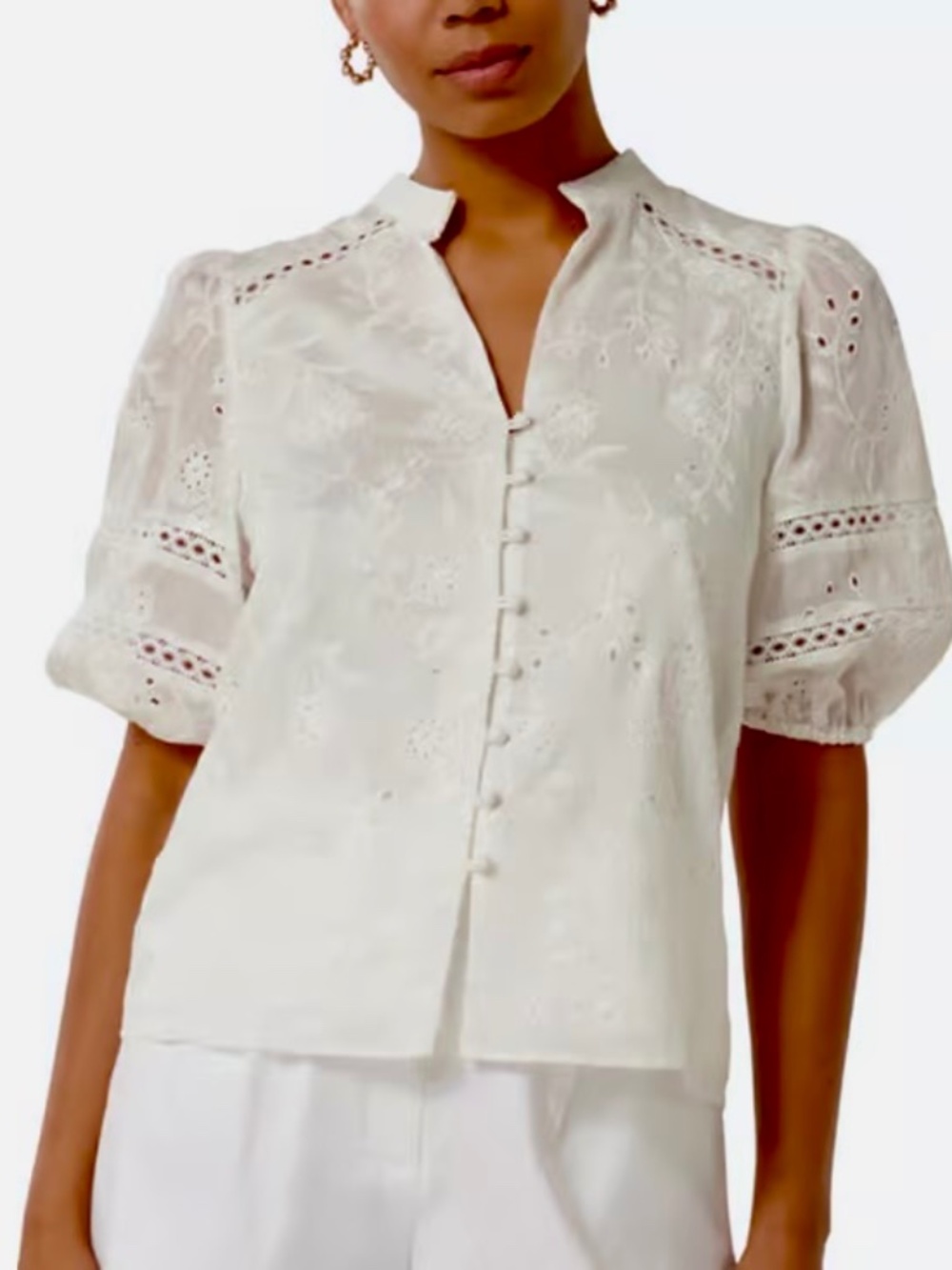 🇦🇺 Forever New white embroidered top- natural fibres S small. - Picture 8 of 9